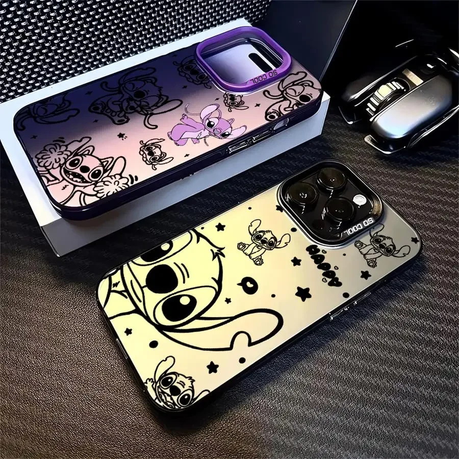 

Чехол для телефона Disney Stitch Angel для iPhone 17 16e 16 15 14 13 12 mini Pro Max X XR XSMAX 8 Air Plus, матовая задняя крышка с защитой от падения