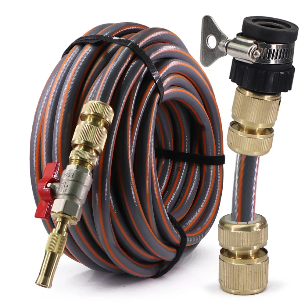 

1/2 "садовый водяной пистолет, комплект шлангов из ПВХ, регулируемый спринклер, латунный быстрый разъем для наружного сада, полива, автомойки