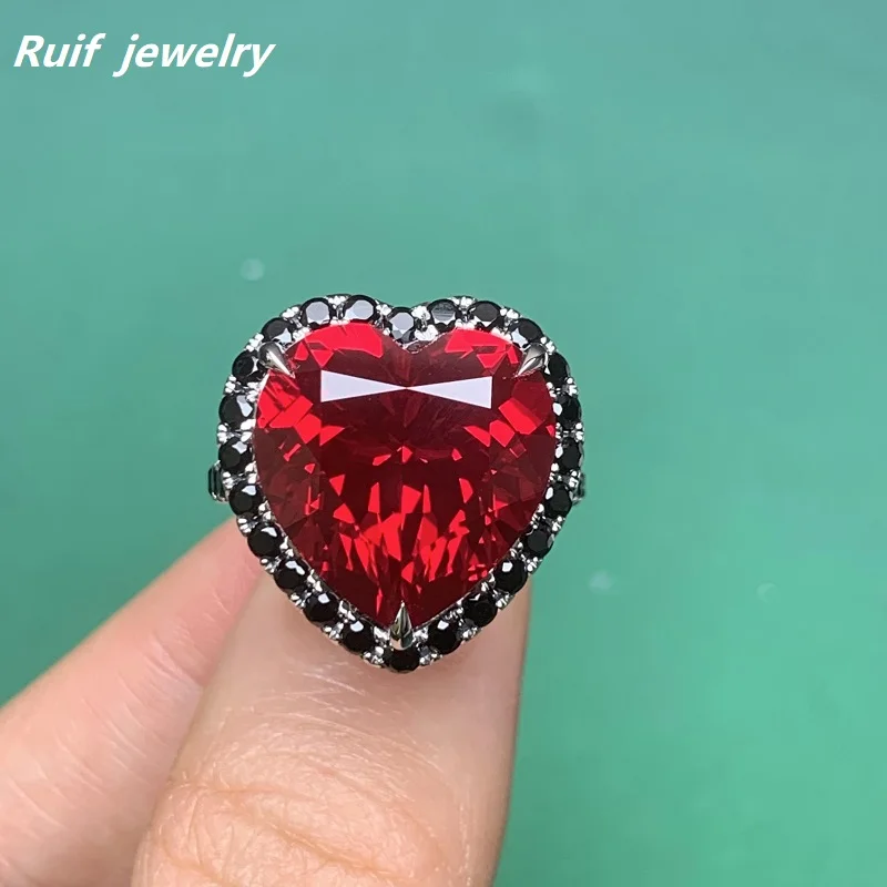 

Ruif Custom Design 18k Gold White 17.5ct Lab Grown Ruby Ring for Women Party Jewelry Accessory Trendy Anniversary Gifts