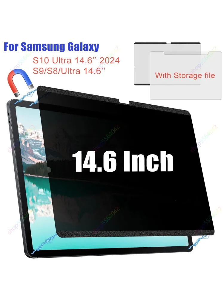 For Samsung Galaxy Tab S10 Ultra 14.6\'\' 2024 Magnetic Privacy Screen Protector Anti Glare Filter Anti Blue Light Film S9/S8Ultra