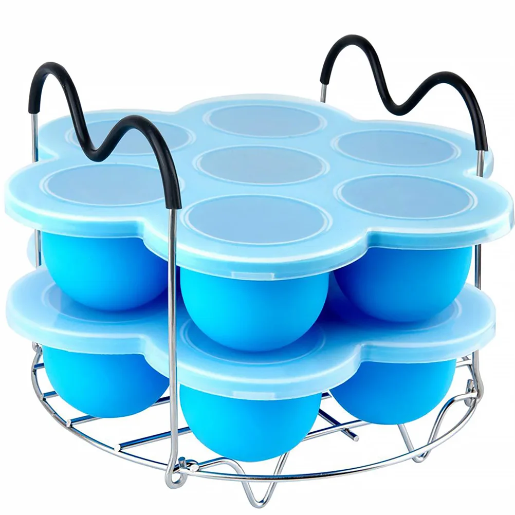 

Stainless Steel Steamer Rack Portable Household Steam Shelf Anti-scald Steaming Rack Pot Plate Bracket (Black Silicone Handle)