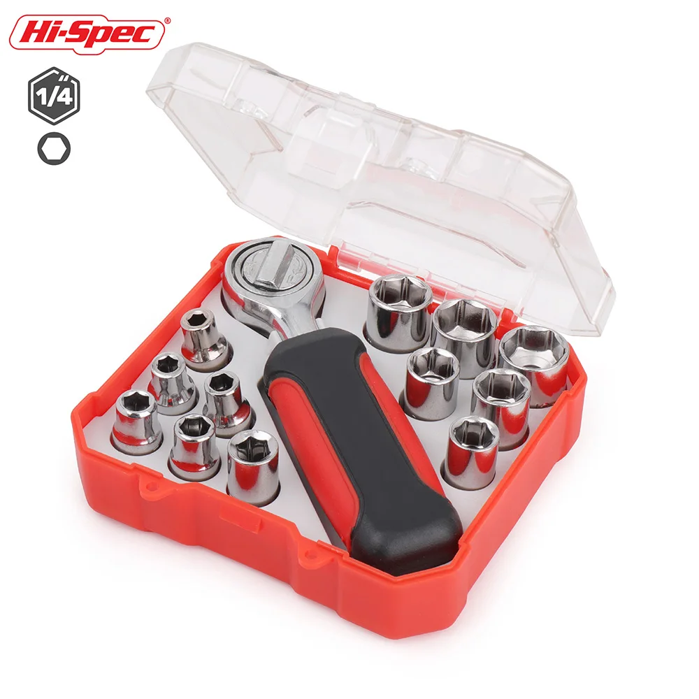 Hi-Spec 13PCS Socket Bit Set Magnetic Long Nut Driver Set Adapter Tool Extension Bit Holder Screwdriver Bits in Case