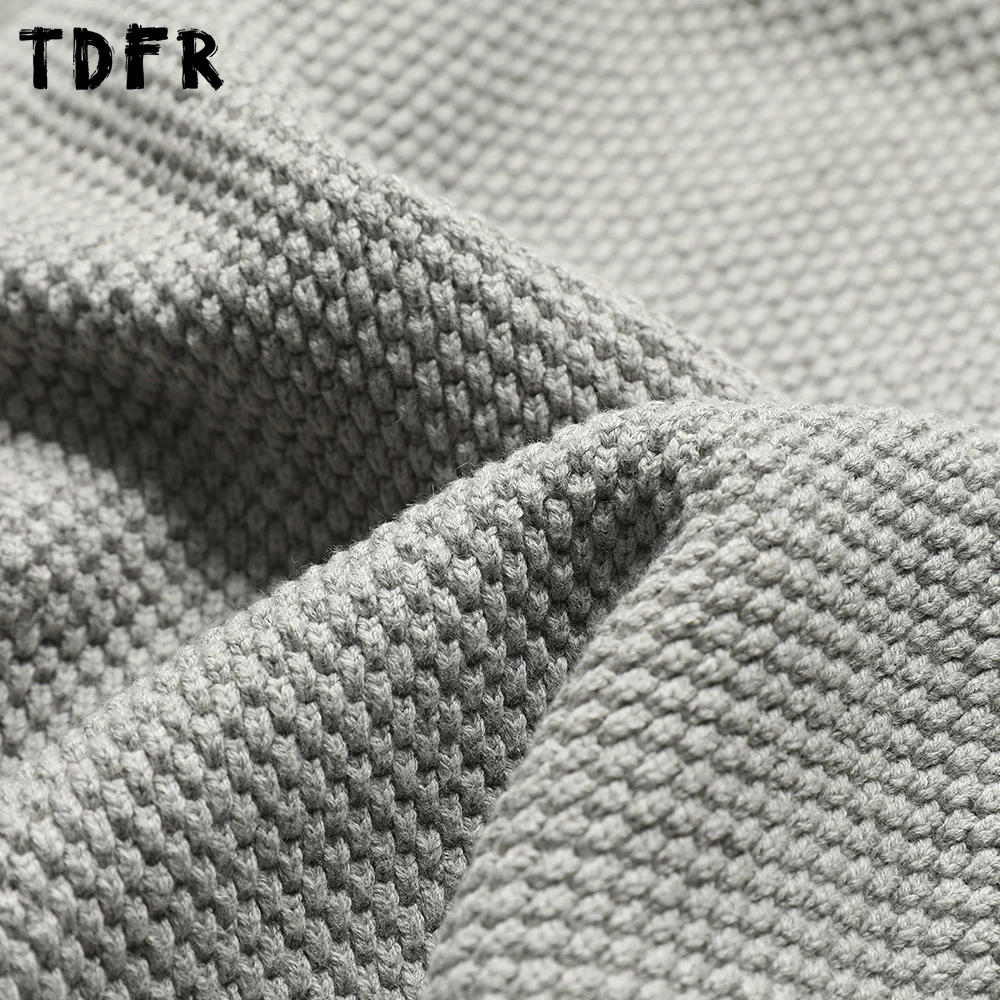 Solid Color Hooded Sweater Mens Autumn Winter Simple Casual Loose Front Pocket Loose Long Sleeve Knitted Sweater Man