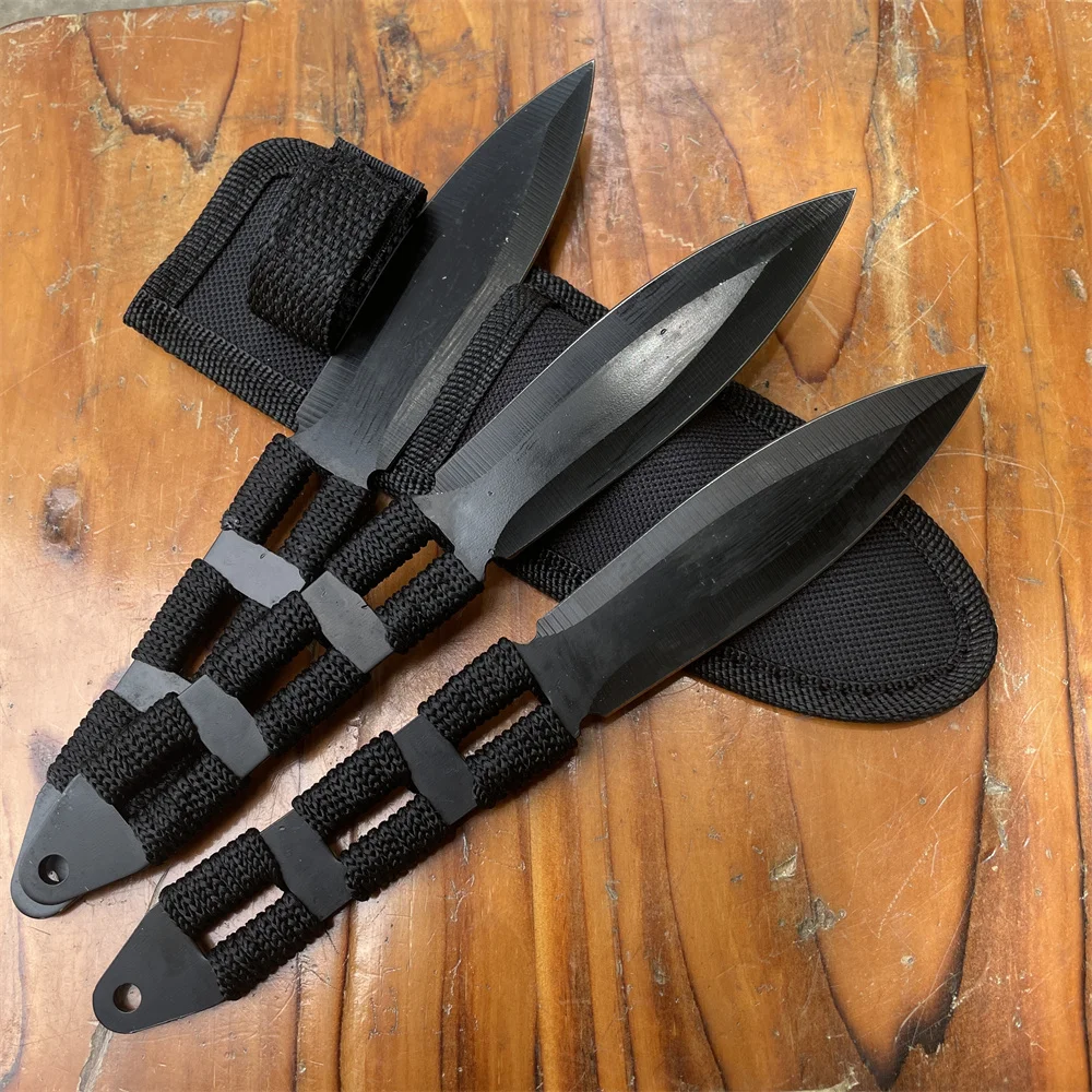 7.8in No Cutting Edge Stainless Steel Pocket Knife Fixed Blade EDC Tools Camping Survival Knife for Outdoor Sport