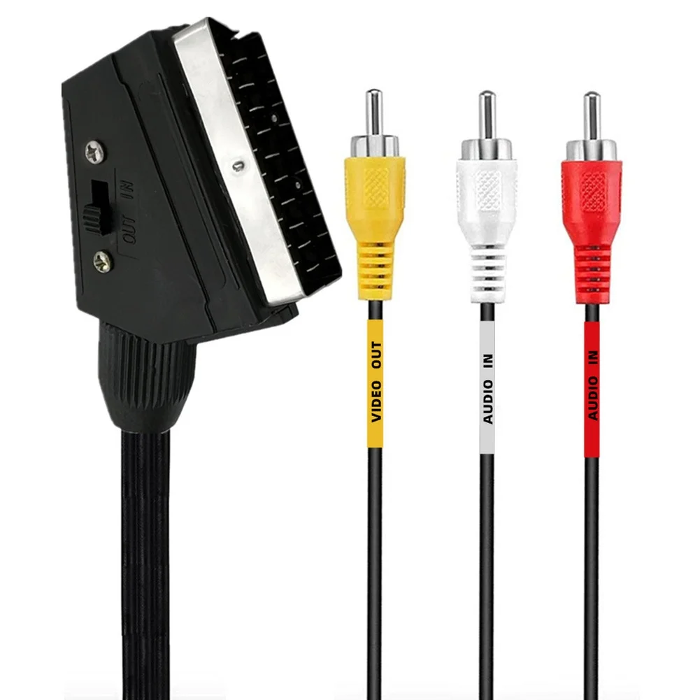 1.5m For Scart To For RCA Triple Cable Composite Audio Video Line 21Pin For TV   For Test Measurement Tool Accessory