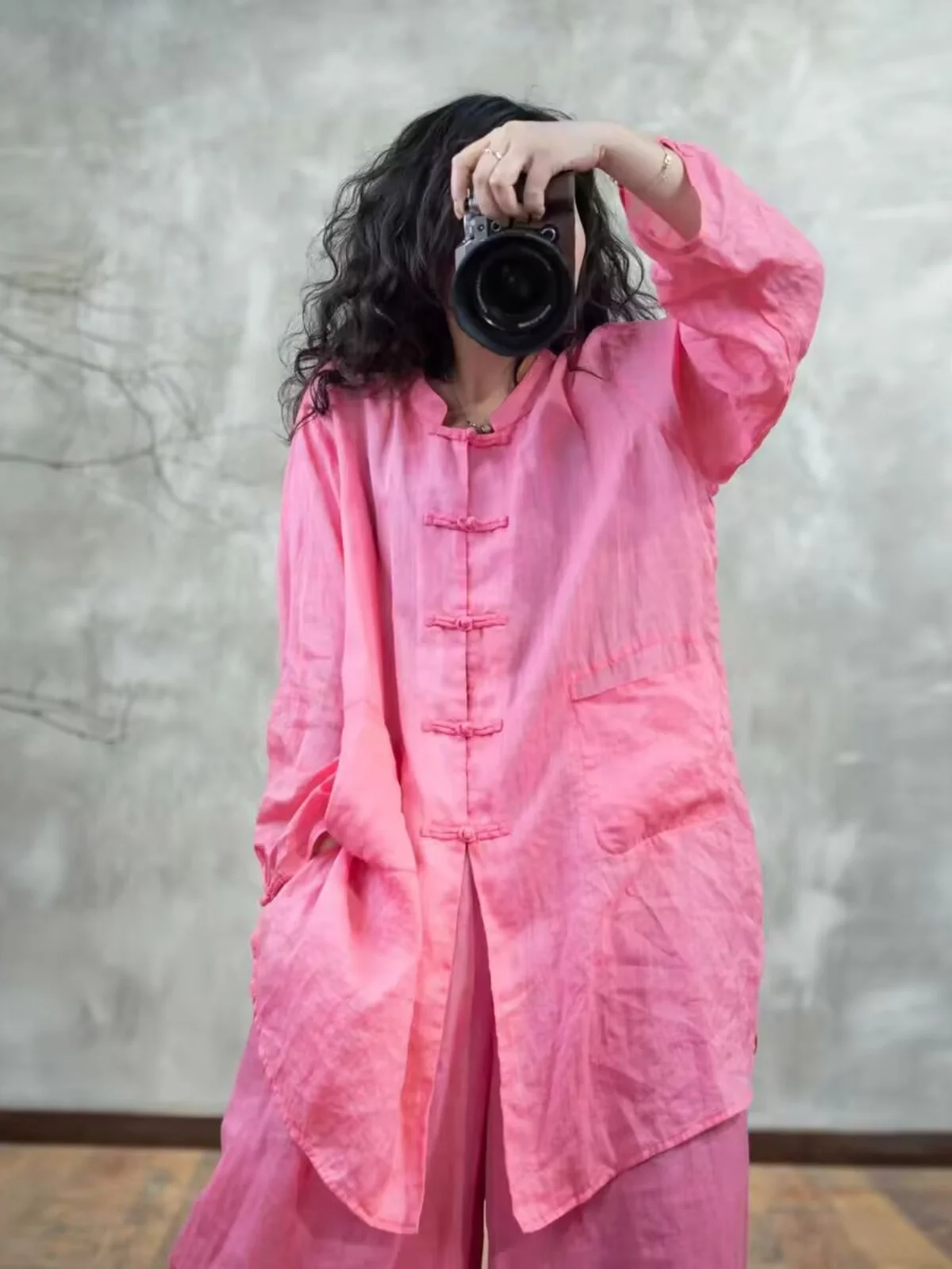 Nieuwe Chinese Sle Dames Linnen Irt Lente 2025, Vintage Nationale Sle Zen Cool Middellange Linnen Open Vest Top