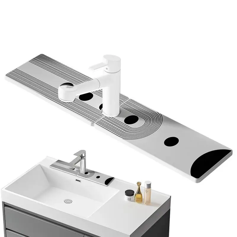 Quick Dry Faucet Mat Splash Guard Faucet Mat Sink Countertop Protector Faucet Tray Drip Mat Bathroom Kitchen Sink Accessories