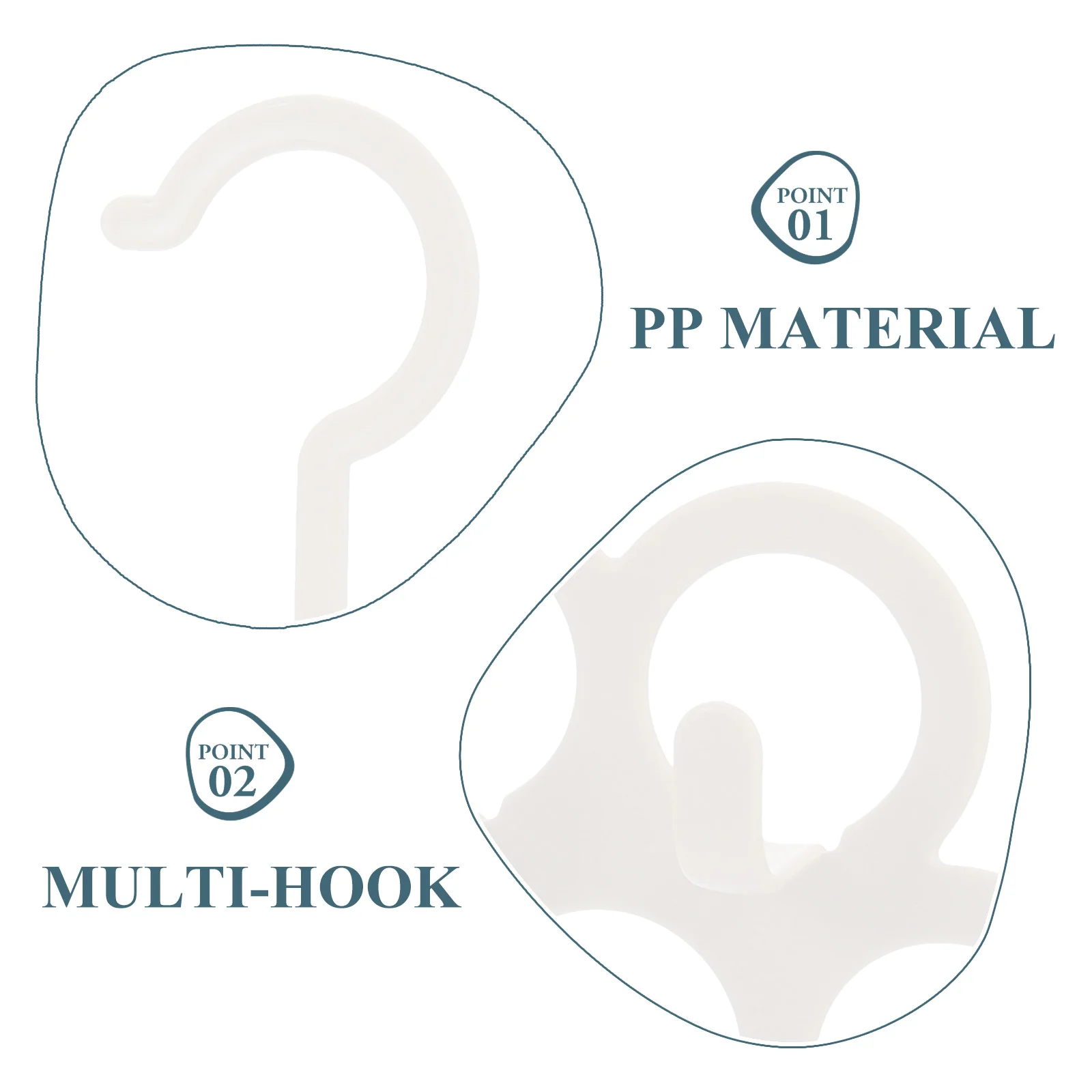 

2Pcs Bathroom Storage Hangers Plastic Multi-Hole Organizer Lightweight Closet Belt Tie Scarf Holder Space Saving Rack