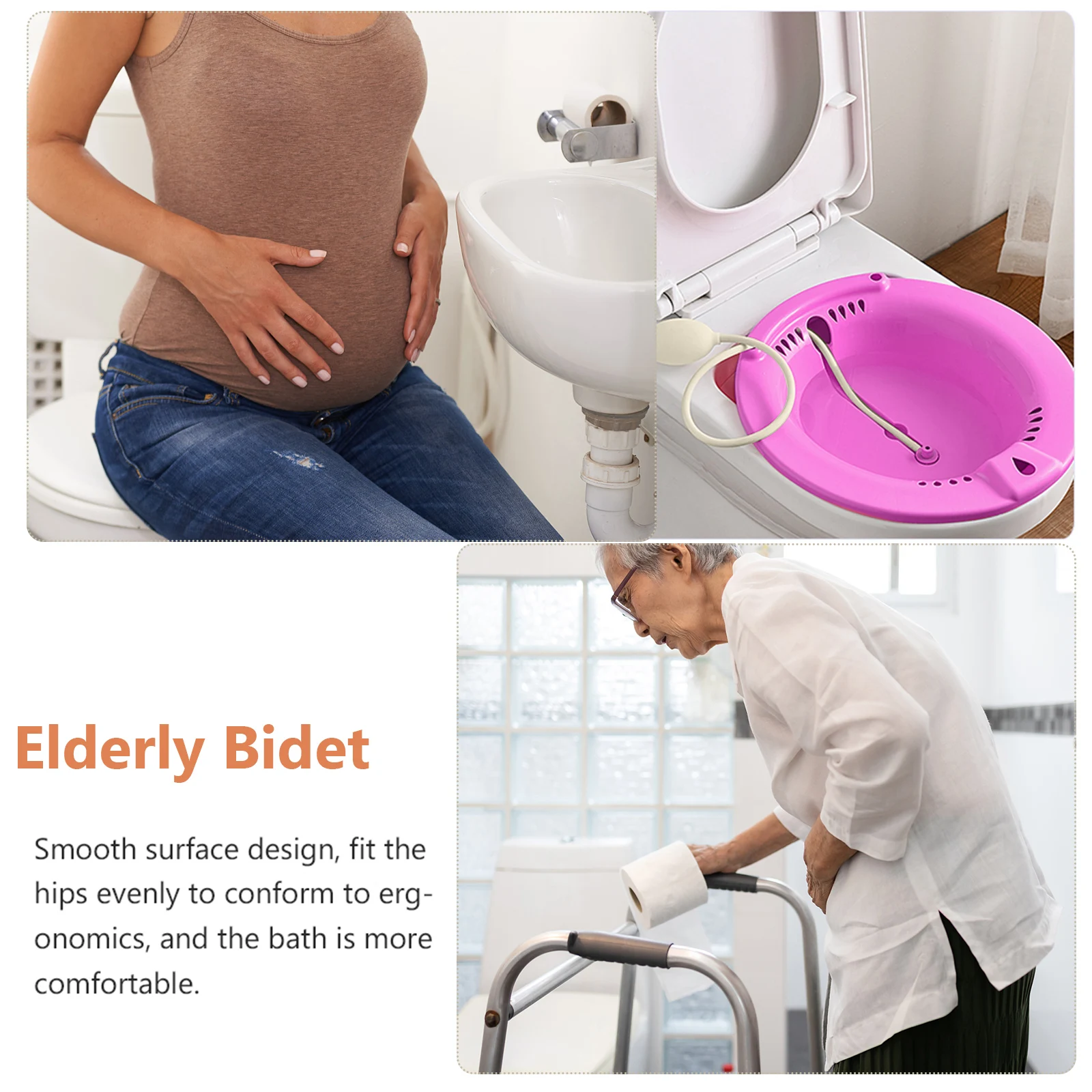 

Heavy Duty Sitz Bath for Toilet Seat - Comfortable Wash Basin for Women Men Elderly Post Surgery Recovery Portable Squat Free