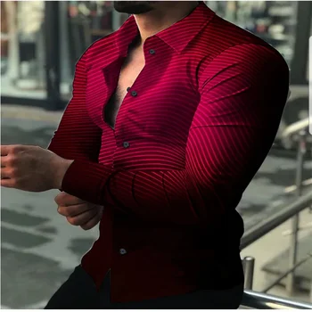 Chemise à manches longues pour hommes nickel é revers boutonné haut vert noir bleu violet rouge quotidien vacances mode décontracté respirant XS-6XL
