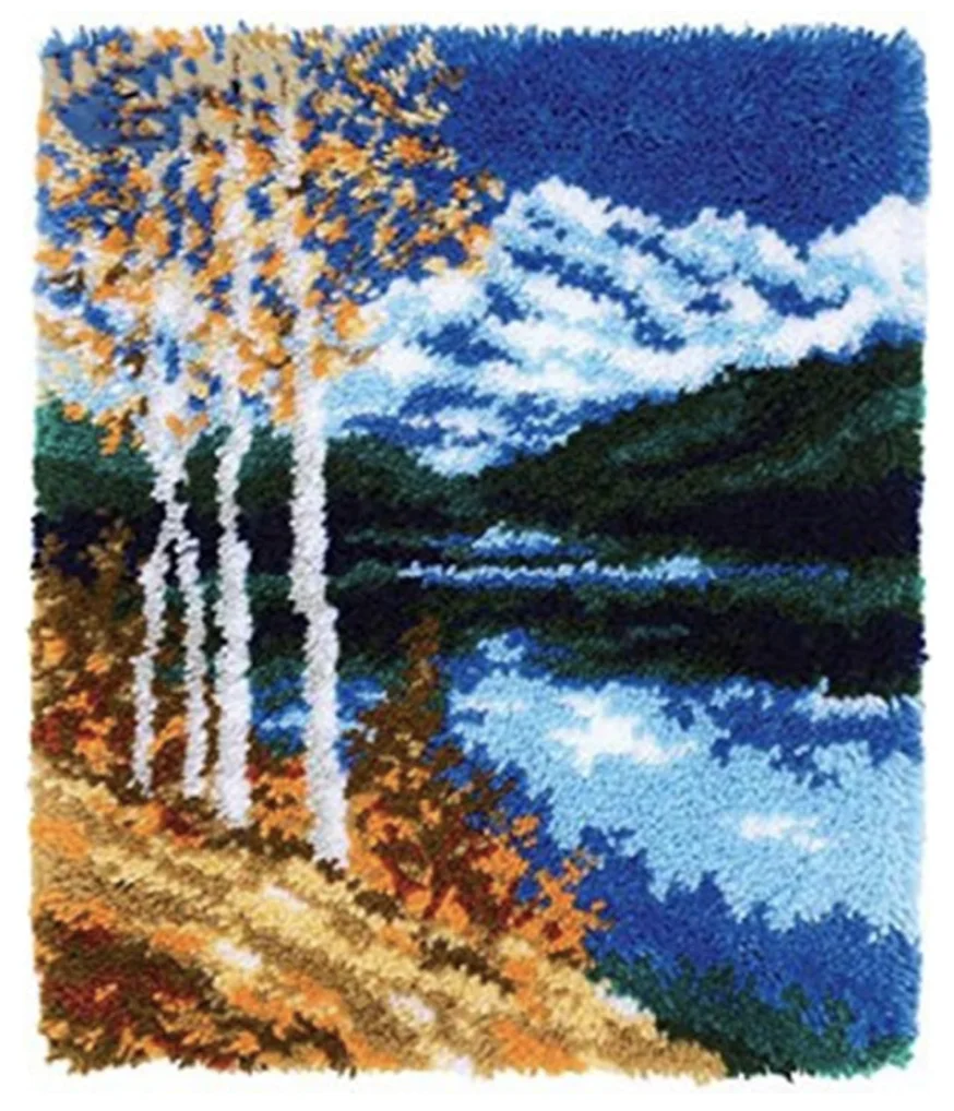 

Набор крючков с защелкой в виде золотого дерева, наборы для изготовления ковров «сделай сам» для детей и взрослых с печатным рисунком на холсте 20*15 дюймов