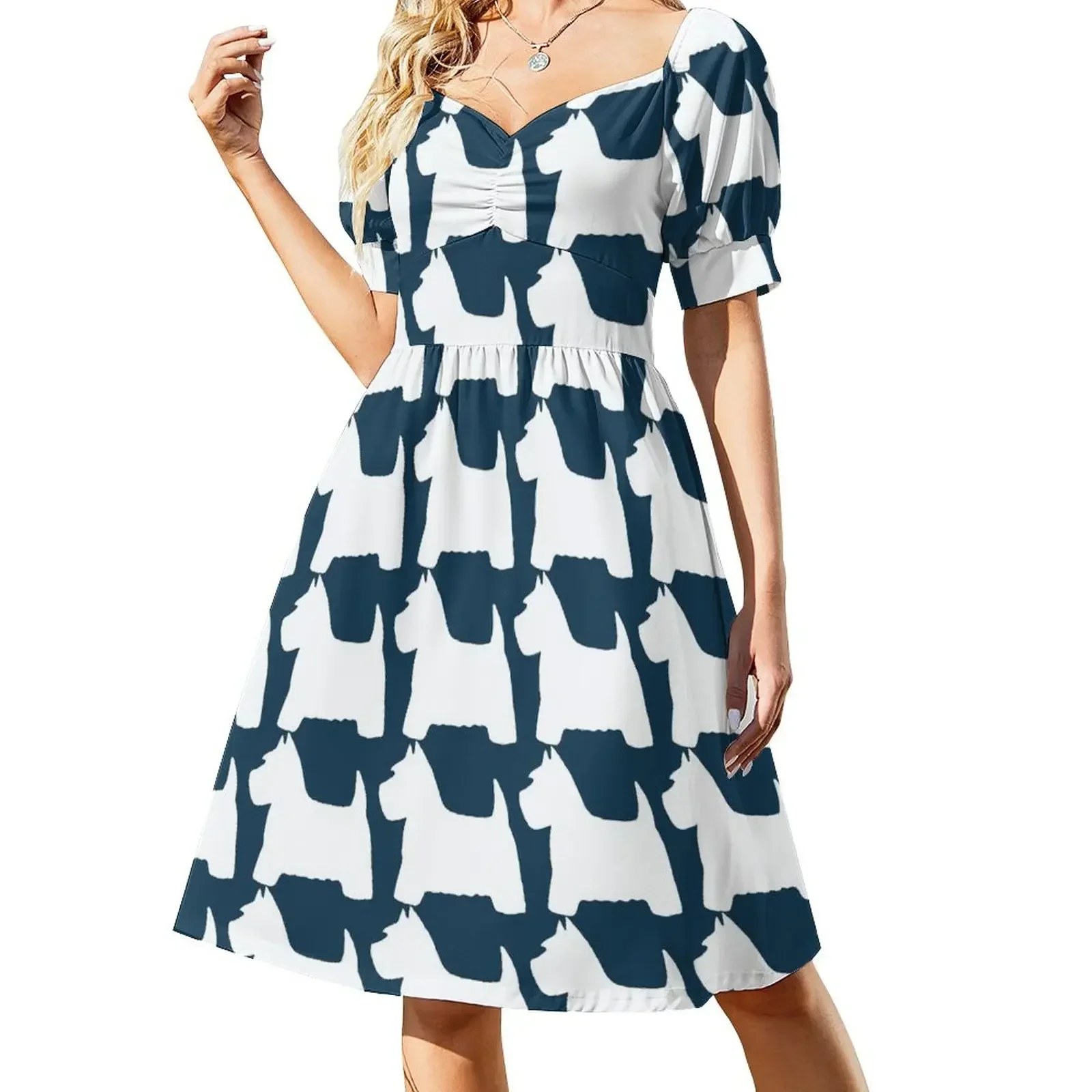 Westie silhouette Sleeveless Dress summer dresses womens 2025 dress dresses evening dress ladies