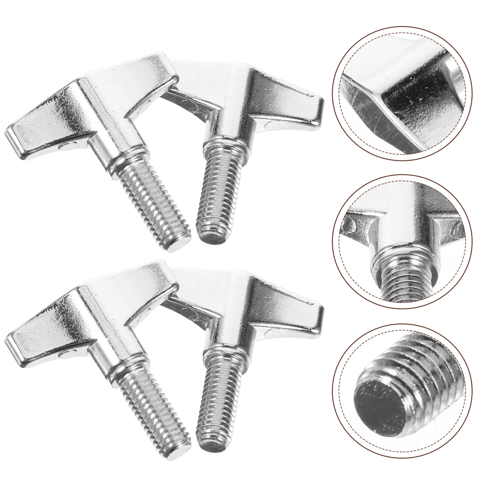 4 Pcs Jazz Drum Stand Top Wire Cymbal Hand Button Butterfly Screw Knob 4-piece Set Wing Nuts