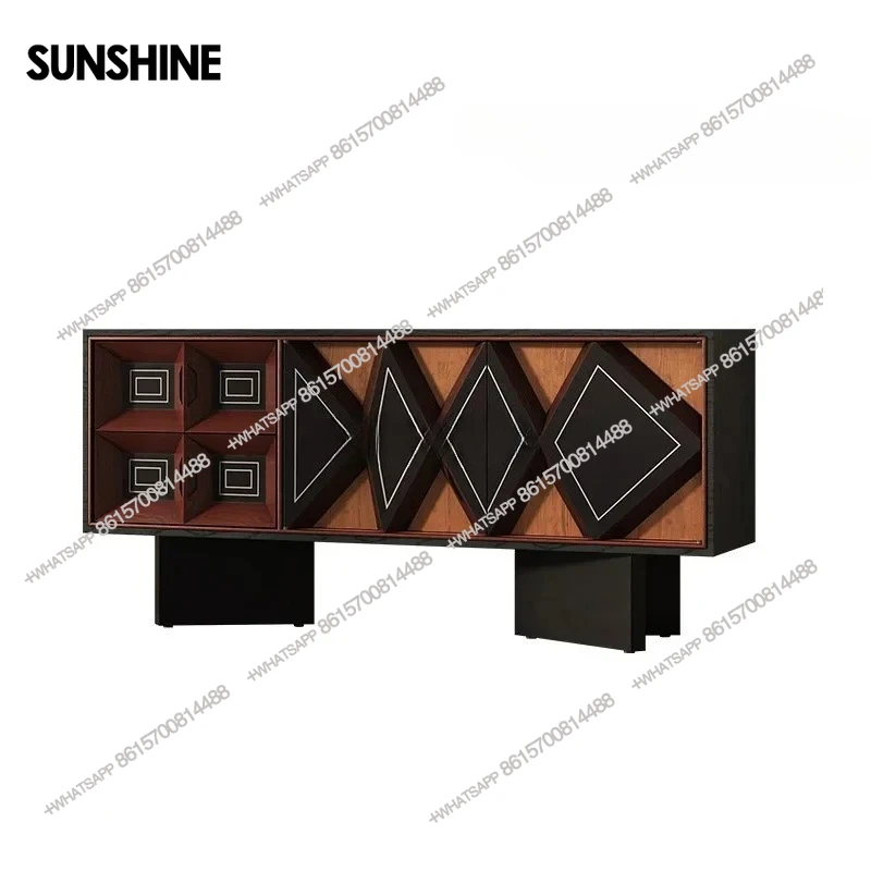 

Creative art foyer entrance decorative cabinet living room retro storage cabinet American solid wood storage cabinet