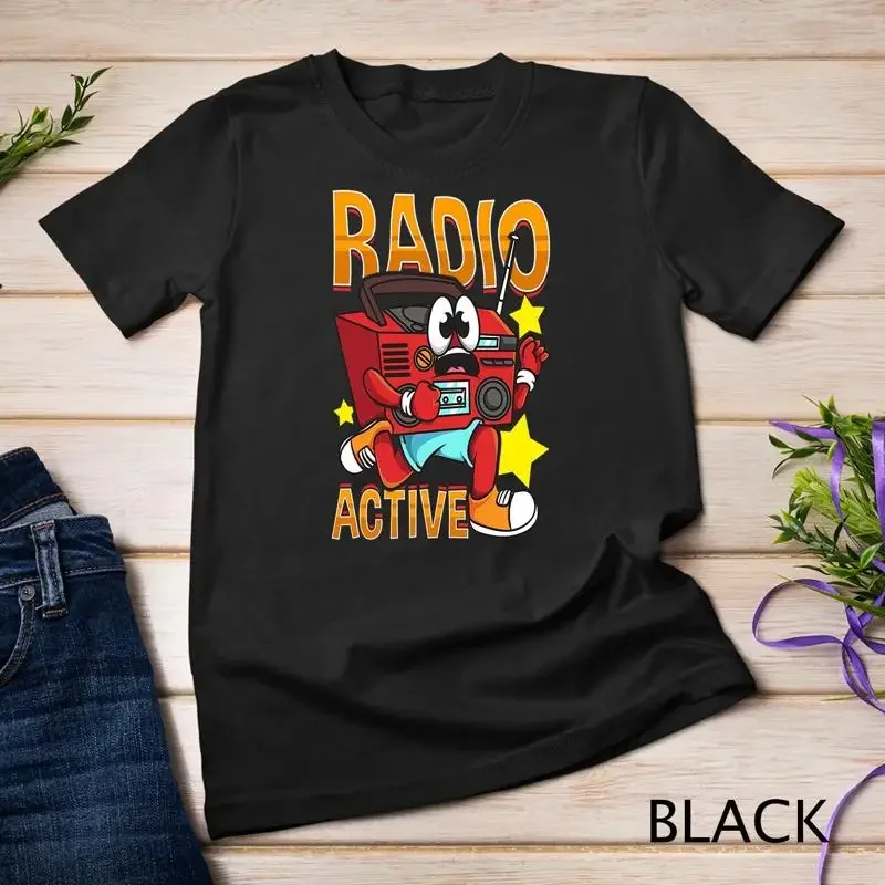 Funny Radio Jogging Fitness Lover Radio Active Retro Boombox Unisex T shirt