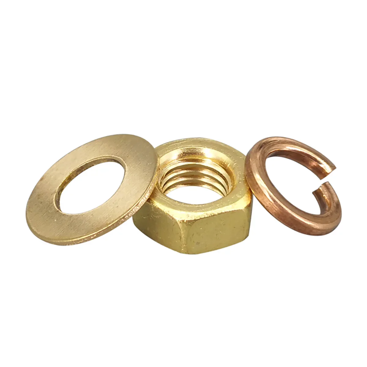 Copper Outer Hexagon Nut Flat Washer Spring Washer Set Combination M2.5-M12
