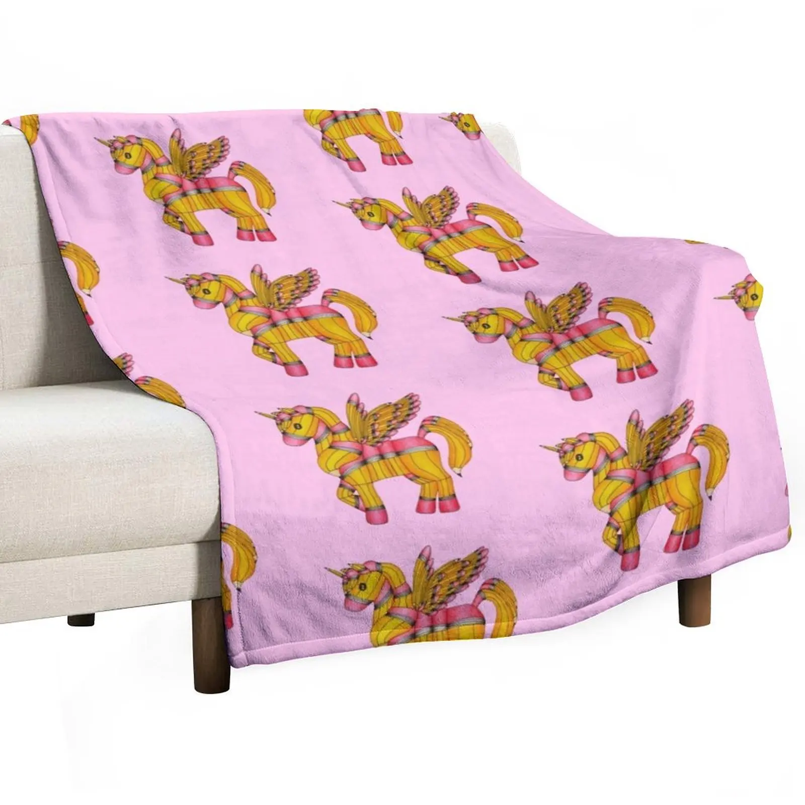 

Pencil Alicorn Throw Blanket Spring Fall Cozy Throw Blanket for Couch