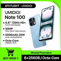 [World Premiere]UMIDIGI Note 100 Android 14 Smartphone 6.8” HD+ 120Hz 50MP Camera 8GB 256GB/6GB 128GB 20W 5000mAh Dual SIM NFC