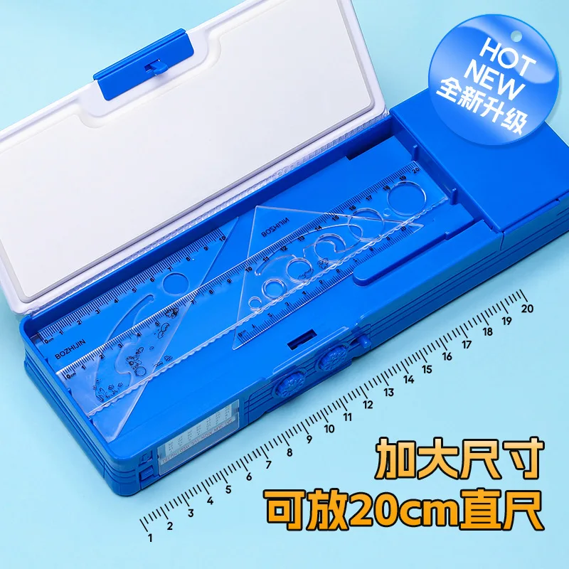 Password Lock Multi-function Button BoysGirls School Students Double-sided Large-capacity Pencil Case Deformation Stationery Box