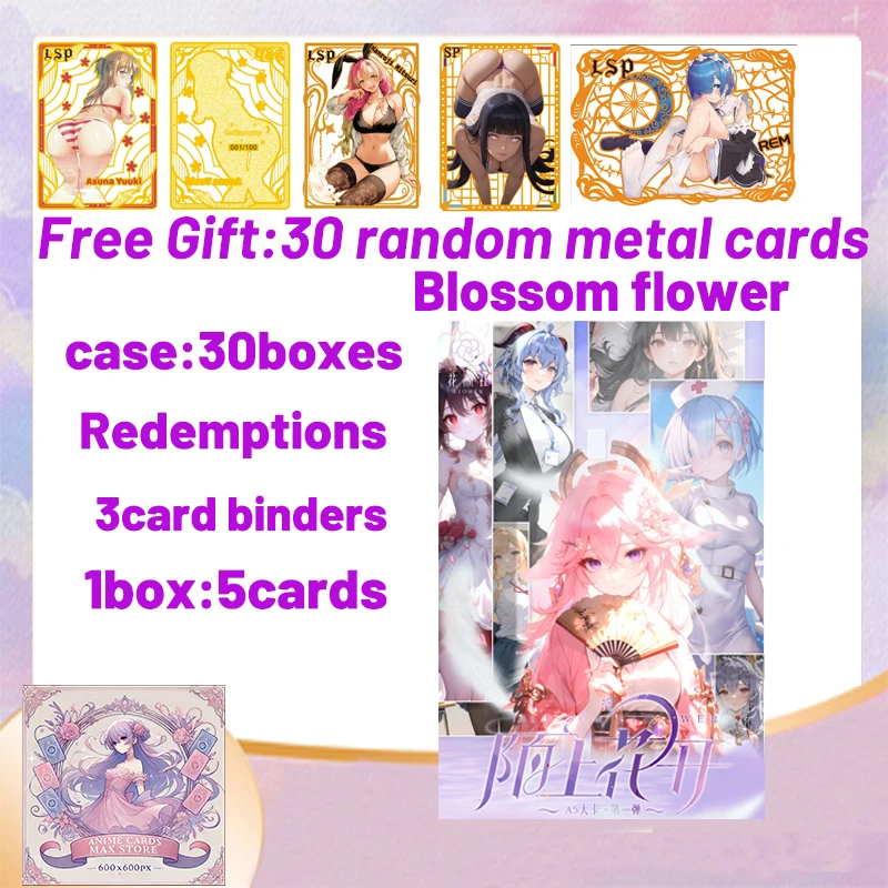 Newest Wholesale Case Blossom Flower Goddess Story Collection Card  Waifu Swimsuit CCG ACG TCG World Trading Hobbies Gift