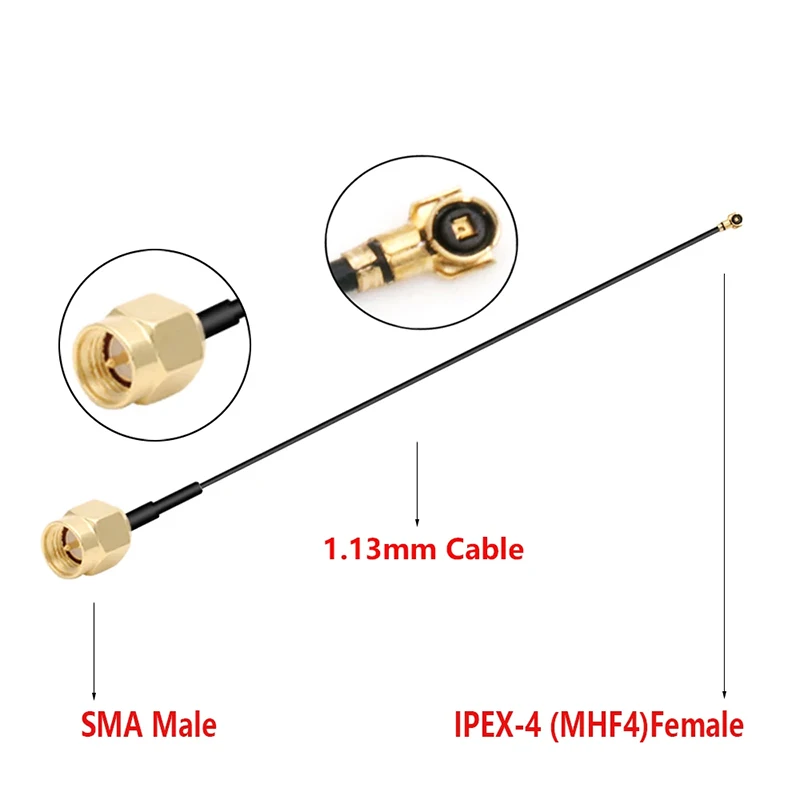 2Pcs IPEX 4 RF1.13 Cable IPEX4 to SMA Male Pigtail to MHF4 Jack Adapter WIFI Antenna Extension Jumper Connector For 8265NGW