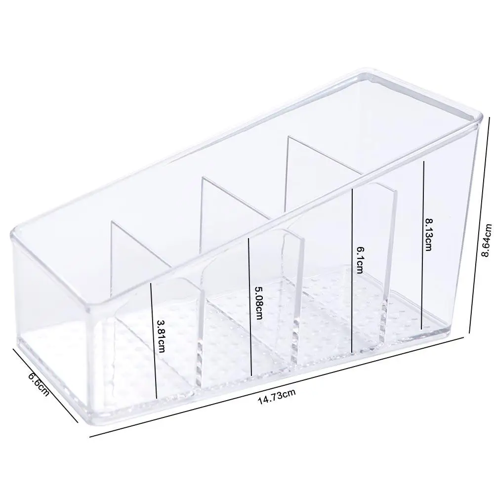 Transparent Remote Control Holder 4-Compartment Air Conditioner Remote Control Storage Rack Storage Box Four Grid