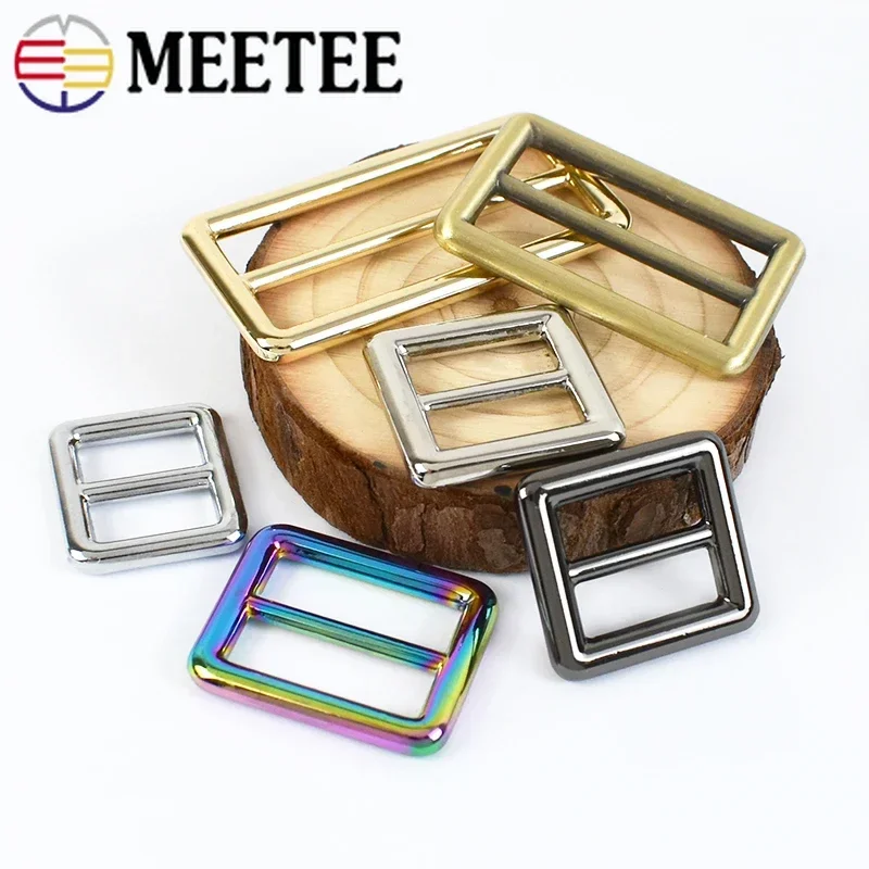 4/10pc Meetee 20/26/32/38/50mm Tri-Glide Slider Adjust Metal Buckles for Backpack Web Strap DIY Bag Belt Leather Craft Accessory