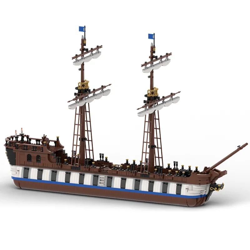 MOC Blocos de Construção de Modelo de Barco Militar para Crianças, Blocos Modulares, Brinquedos de Montagem, Navio Militar, Armado, Presentes, Conjuntos DIY