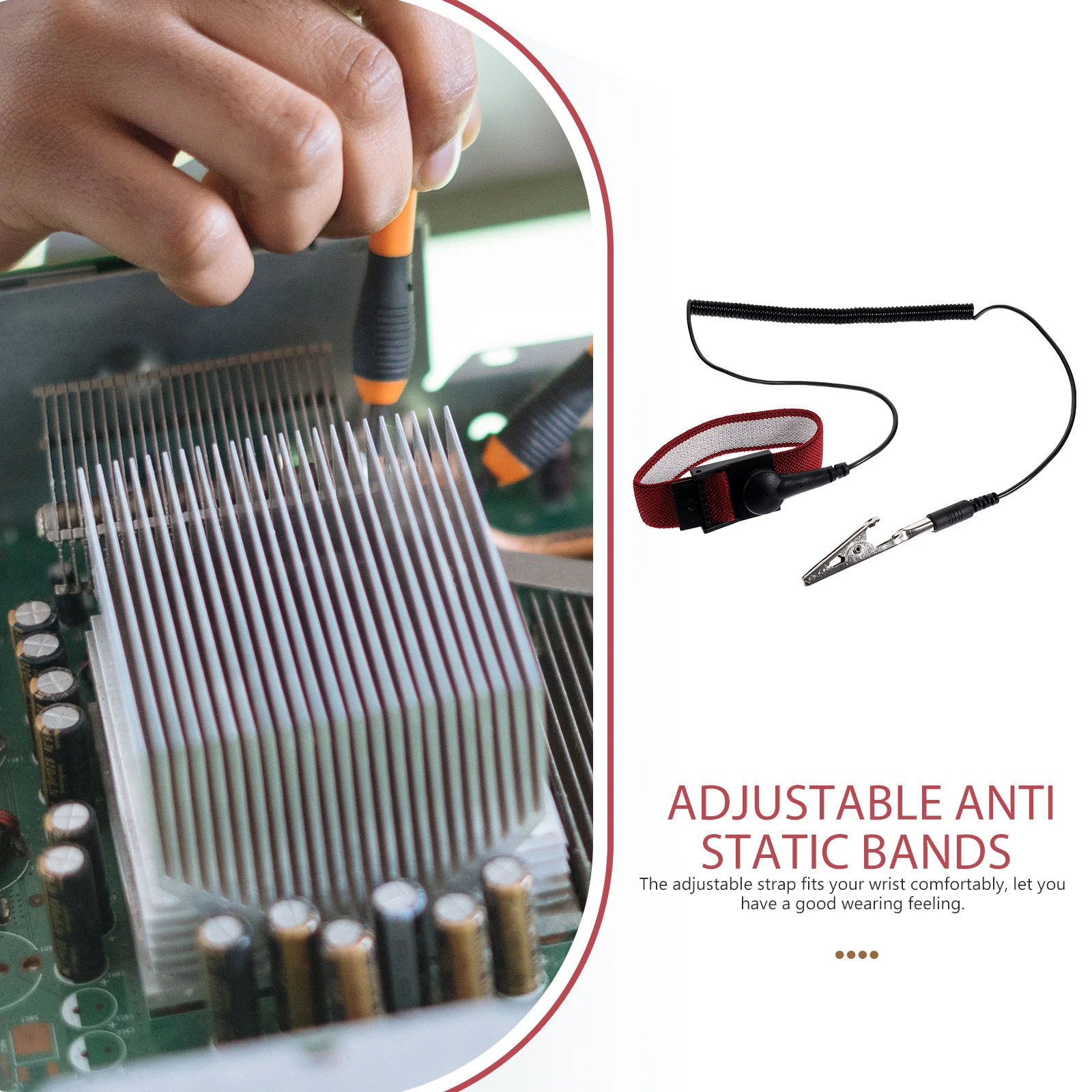 

5 шт. антистатических регулируемых заземляющих браслетов ESD для защиты электроники при ремонте и установке оборудования