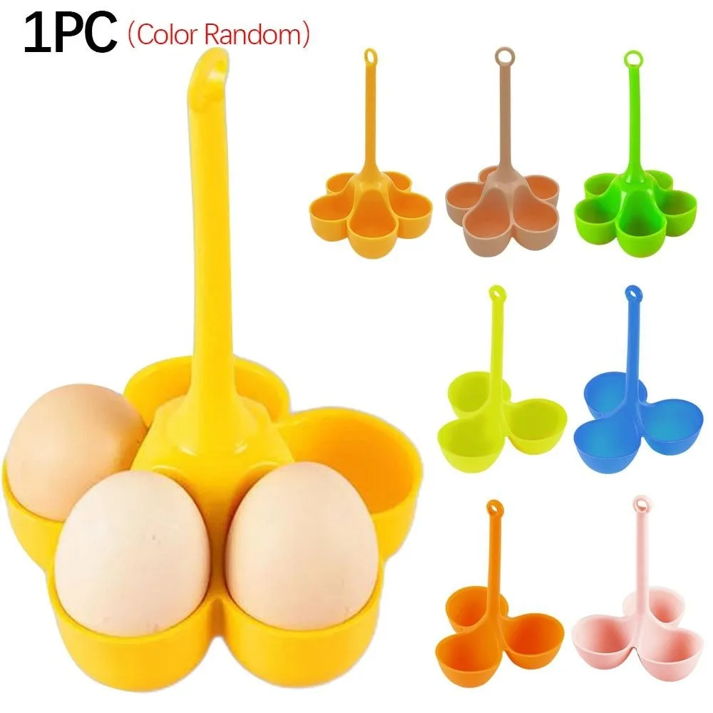 New With Handle Egg Cup Holder Kitchen Accessories Egg Cooking Mold Steamed Egg Tray Gadgets Egg Boiler Kitchen