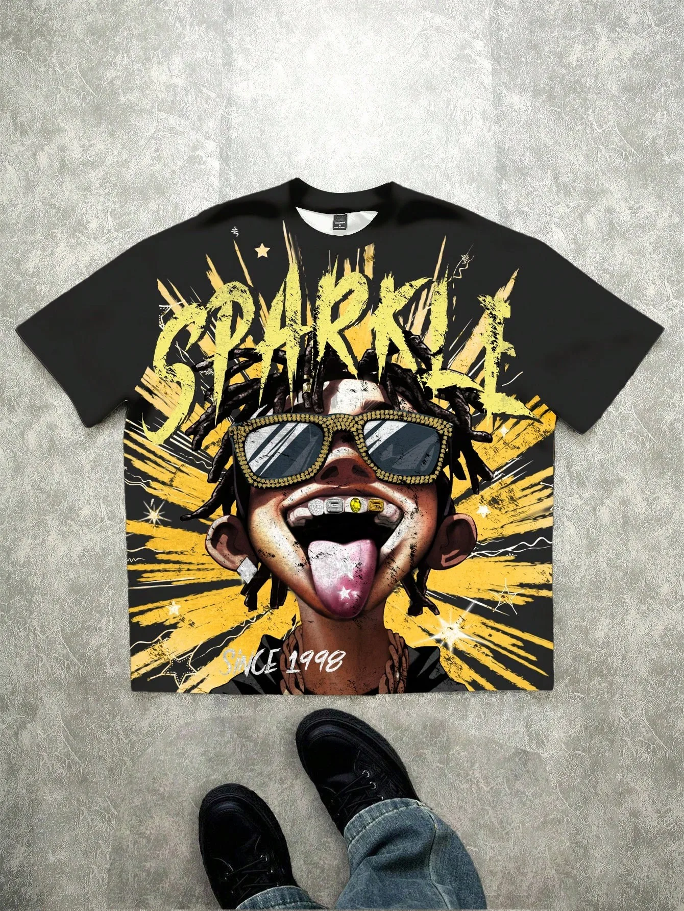 2026 Summer New Style Men's T-shirt - Breathable Lightweight Casual Roller Skating 3D Printout Street Style Men's T-shirt