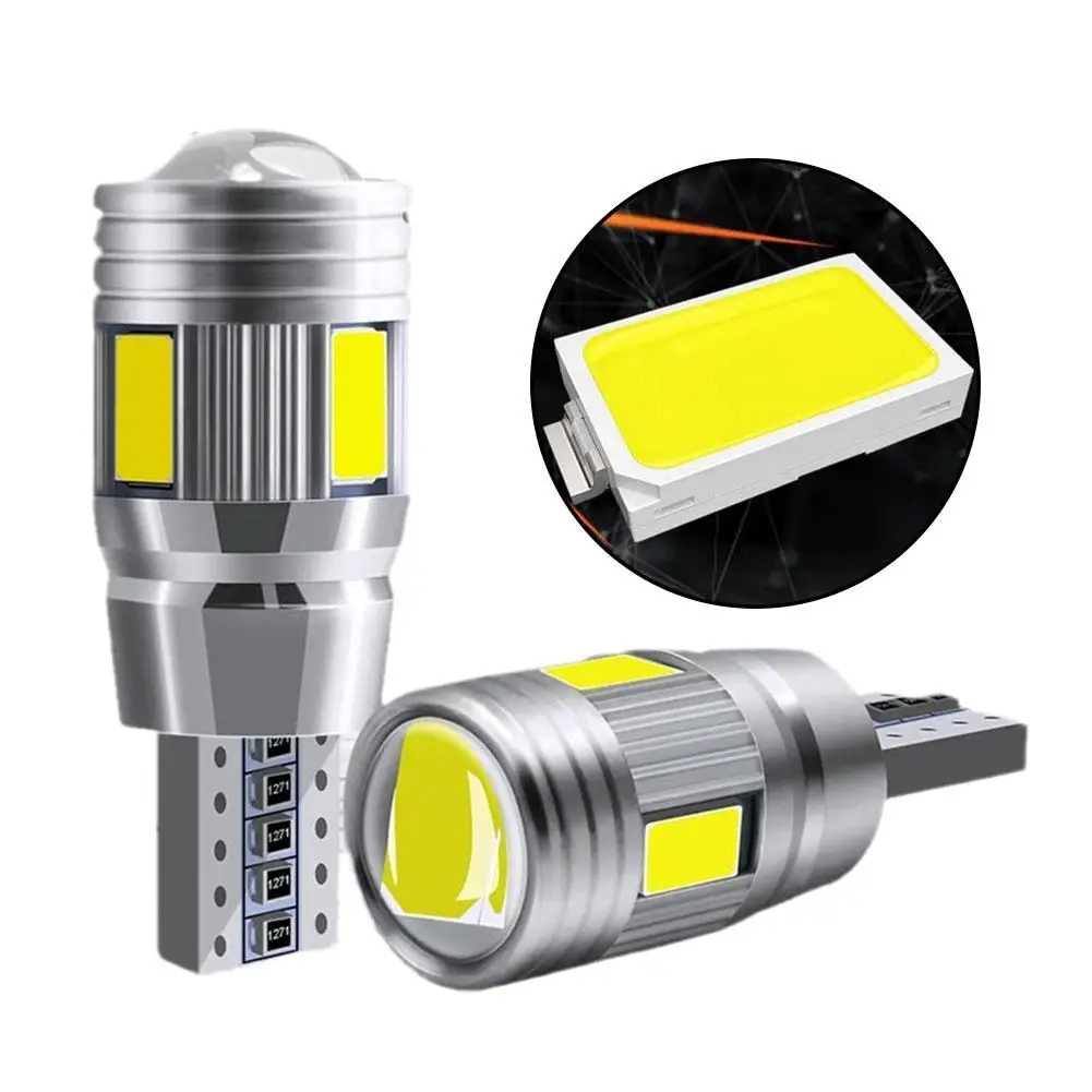 2PCS T10 W5W LED Bulb 12V 5630 6SMD 7000K Super Bright White Car Interior Dome Door Trunk Wedge Side Signal Lights ﻿