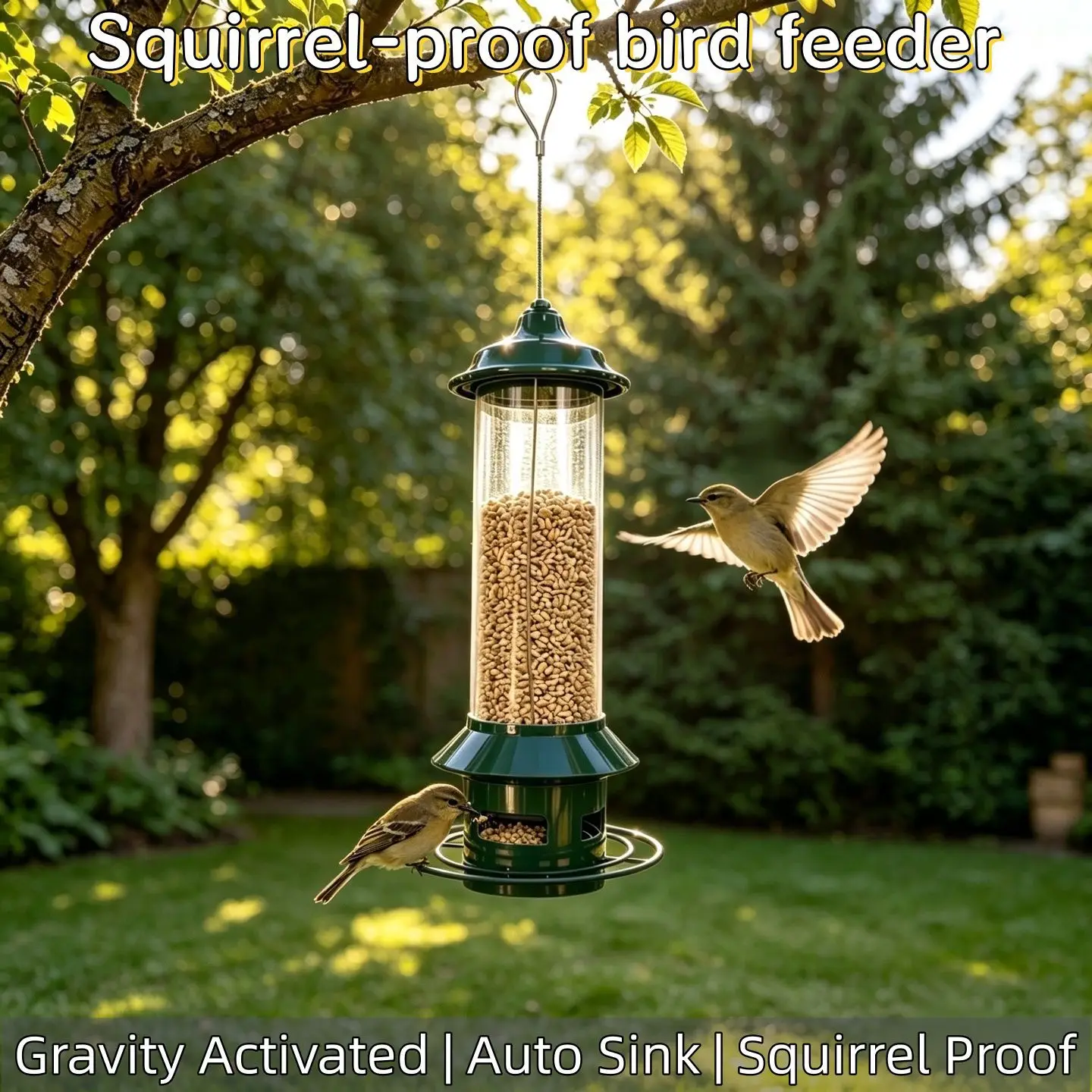 

Metal Craft Bird Feeder Anti Squirrel Design Protective Wild Bird Food Feeding Container for Outdoor Garden Yard