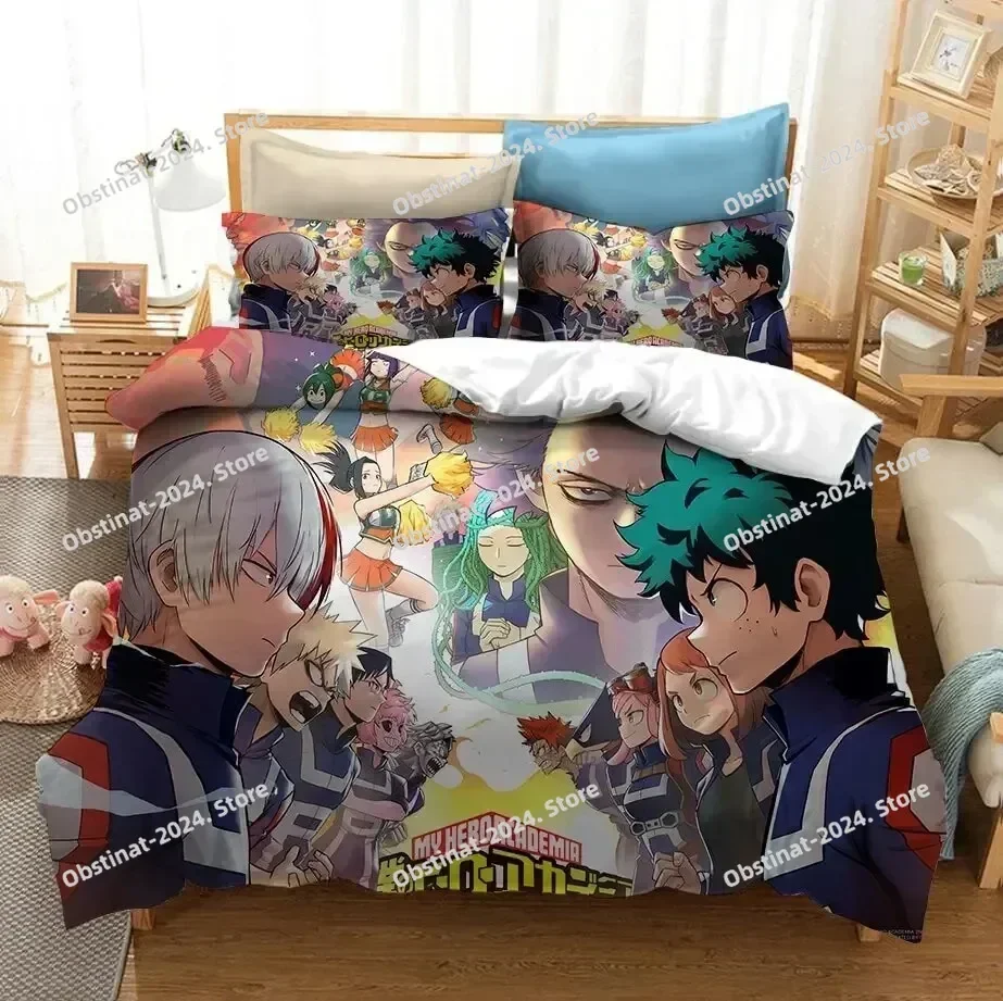Anime My Hero Academia 3D Printing Comforter Bedding Set,Duvet Cover Quilt Cover Pillowcase,King Queen Size Bedding Set Kid 032
