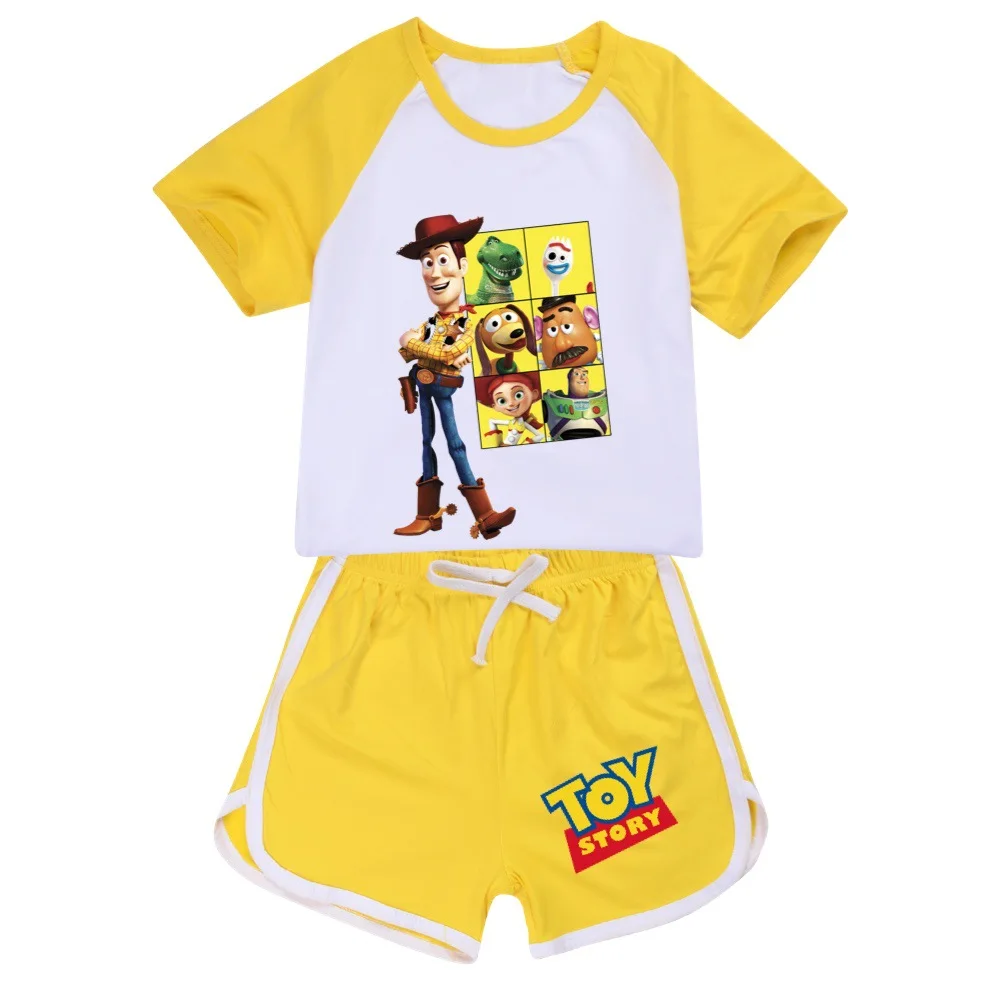 Kids Toy Story Clothes Cotton Sport Tracksuits T-shirts Sweatshirt Suit Cartoon Pattern Set Teenager Baby Boys Girls Clothing