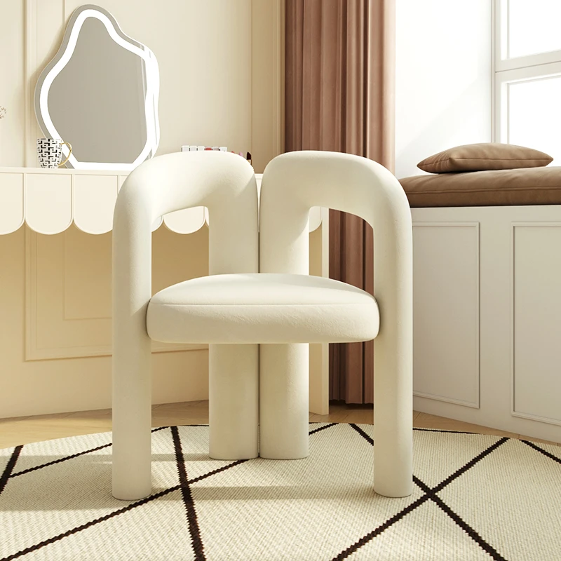 كرسي تزيين غرفة النوم، مقعد مكياج فاخر خفيف، كرسي تسريحة منزلي صغير حديث وبسيط، مقعد أظافر، كرسي تجميل #4