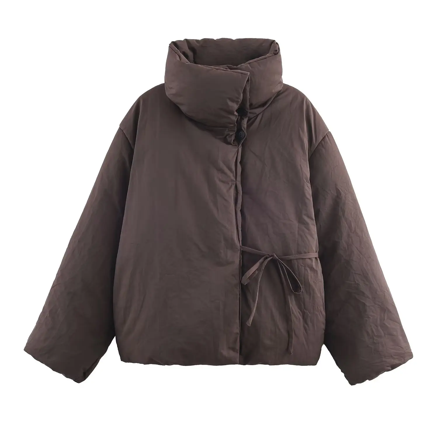 KONDALA Casual Chic Cioccolato Cappotti da donna oversize Bottoni Telai Dolcevita Kimono Giubbotti Moda 2026 Inverno Primavera Outwears