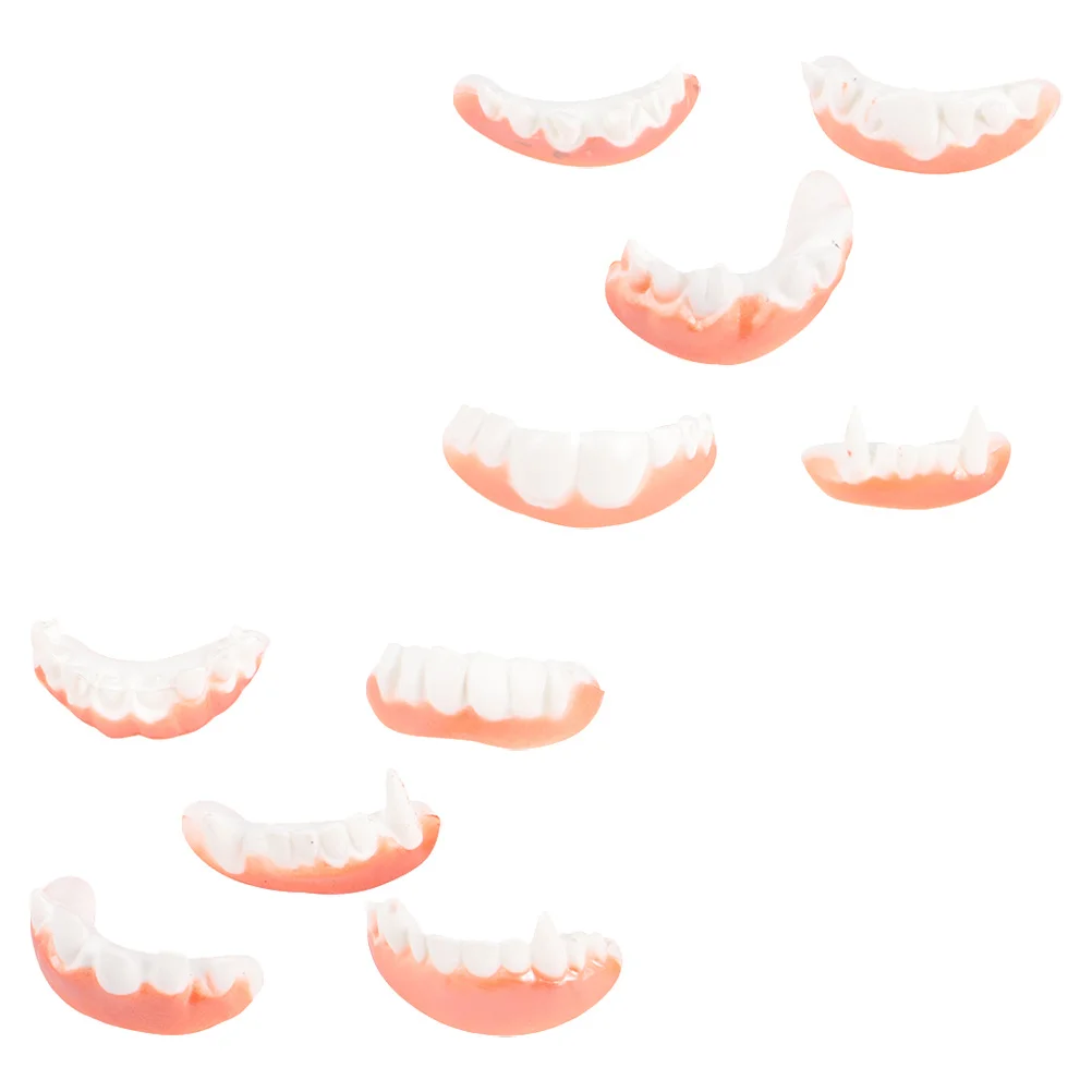 Dentaduras postizas de Halloween, decoración de PVC, accesorios de broma, disfraces, fiesta de terror, colmillos de Cosplay, diseño realista adecuado para todas las edades