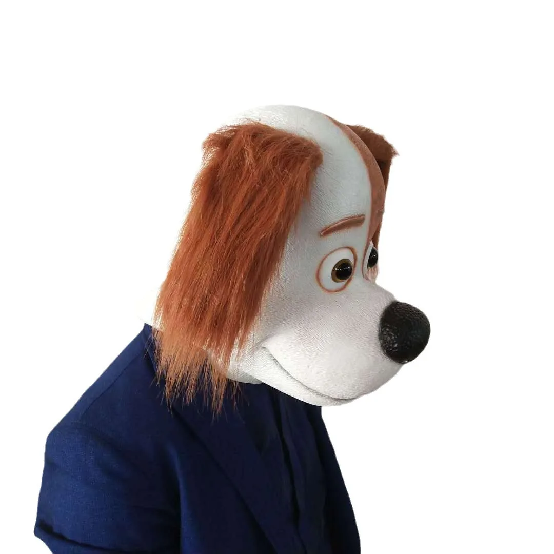 Hundemaske, Naturlatex-Tier-Vollkopfmaske für Halloween-Party, Cosplay und Kostümpartys – Detail 1