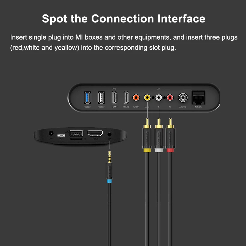 Vention 3.5mm To 3 RCA Audio Cable Adapter 1.5m/2m High Quality Male To Male Jack Aux Cable For Android TV Box Speaker Ipod 1to3