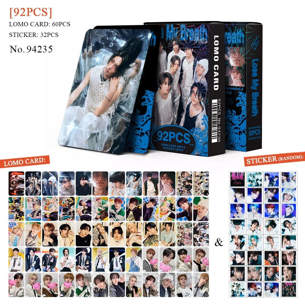 

SKZOO New 92PCS Stray Kids Korean Wave Combination Felix Hyunjin BangChan KPOP Supporting Stickers Photo Cards LOMO Cards Gifts