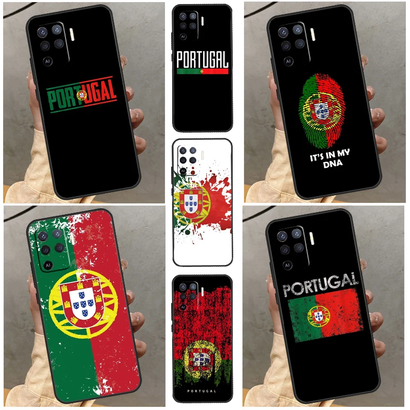 Portugal National Flag Case For OPPO A53 A5 A9 A53s A54s A57s A15 A16 A17 A52 A72 A57 A77 A96 A54 A74 A94 Cover