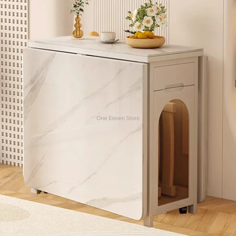 

Elegant Dining Tables Folding Ceramic Service Extendable Kitchen Restaurant Modern Rooms Rectangular Mesa Comedor Sedentary