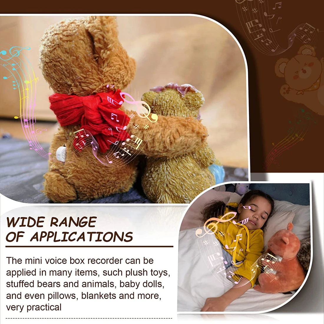 30 Second Voice Recorder, Record Custom Message for Plush Toy, Stuffed Bear Toy, Baby Doll Toy, and Pillow Baby Gifts