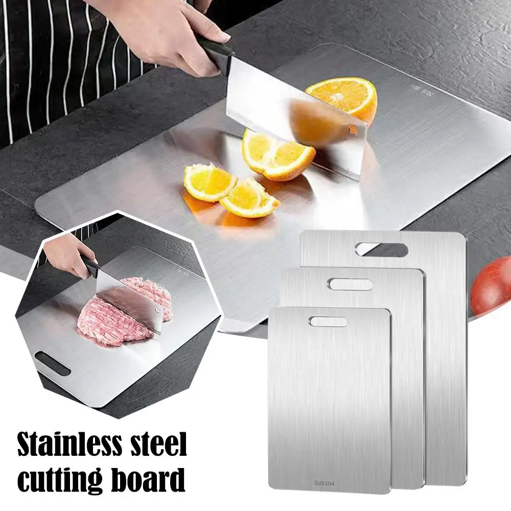 Stainless Steel Panel and Chopping Board Kitchen Household Thickened Double Sided Cutting Board Block Kneading Dough Boards