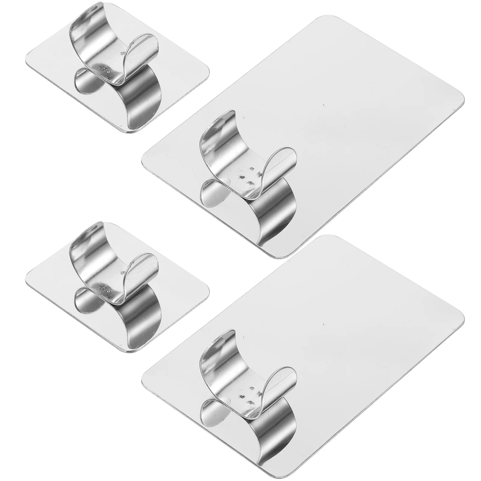 

4pcs Stainless Steel Makeup Mixing Plate Foundation Palette With Ring For Nail Art Blending Mixing Tool Durable