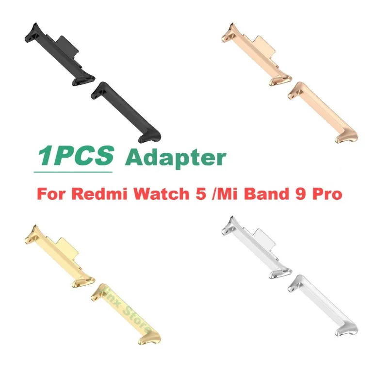 1 pçs adaptador para xiaomi mi banda 9 pro pulseira conector redmi relógio 5 esim pulseira acessórios de aço inoxidável caso