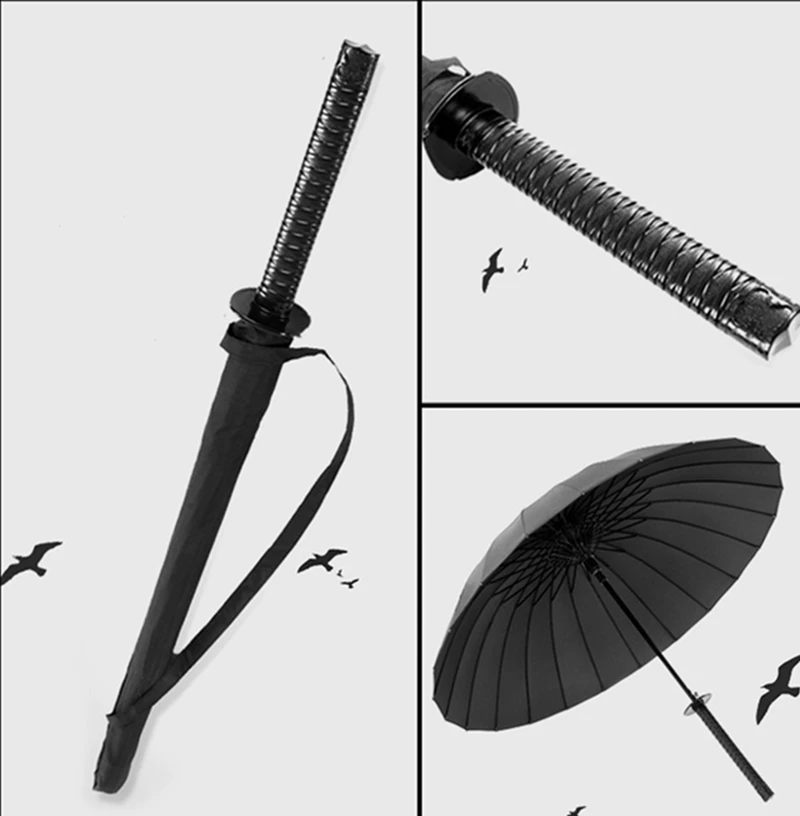 Creative Japanese Samurai Sword Umbrella Long Handle Large Windproof Straight Umbrellas Automatic Open 8K 16K 24K