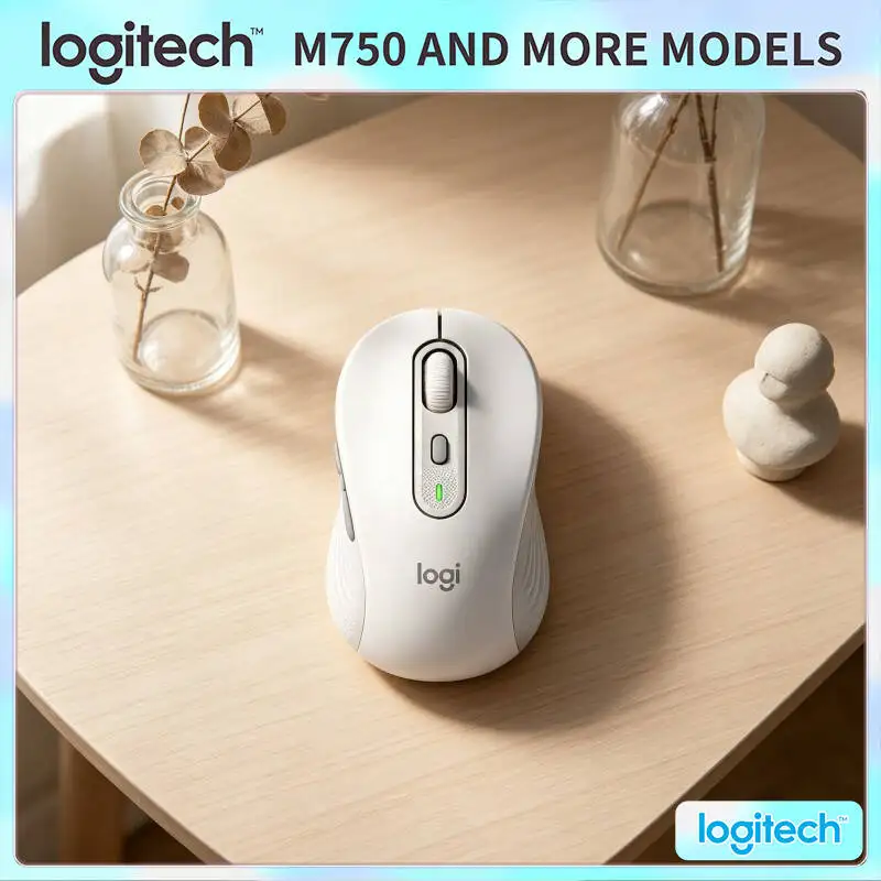 Logitech M750 Wireless Mouse - 90% Noise Reduction Technology, 4000 DPI High Precision, 3-Device Quick Sync, Eco Recycled Body