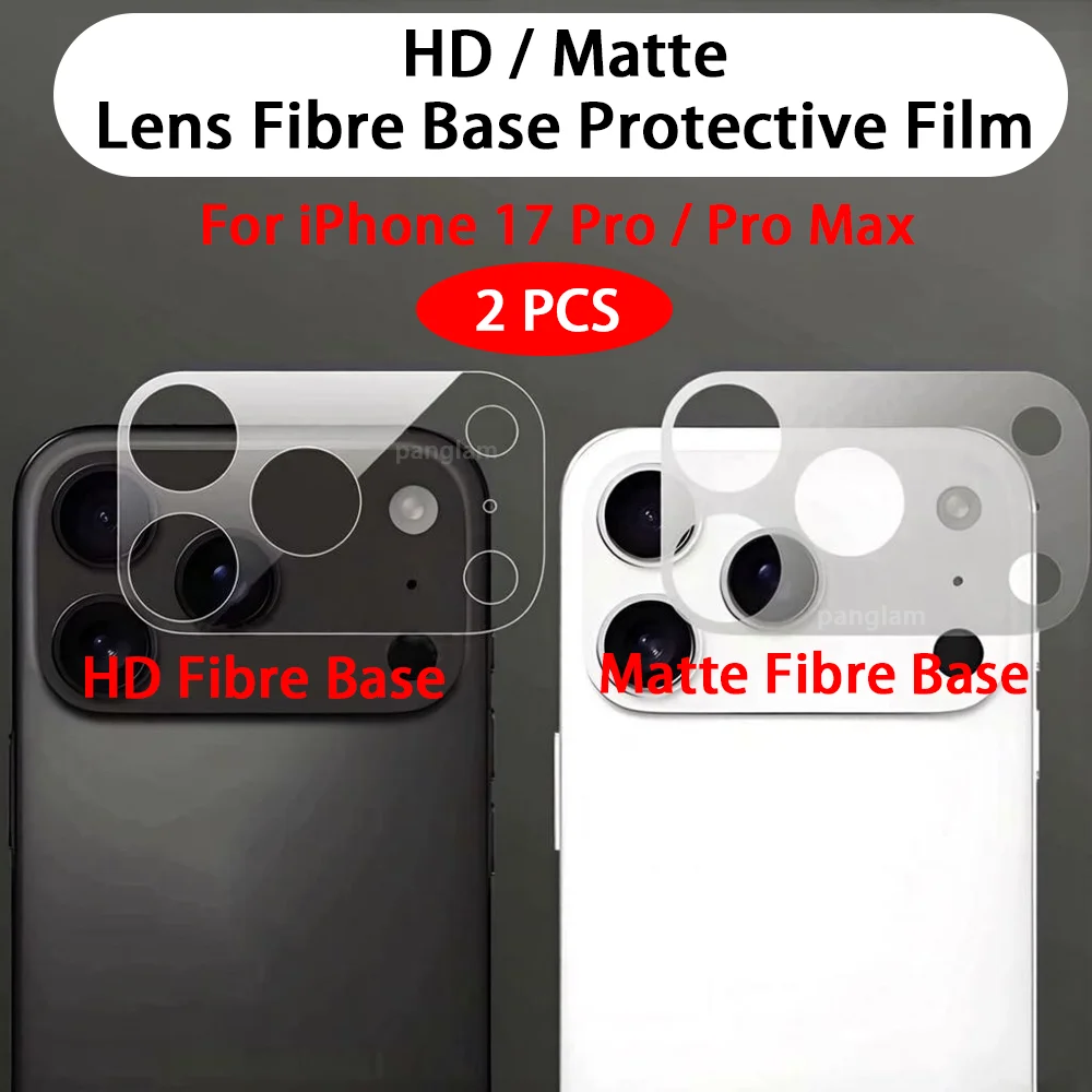 

2 шт. HD/матовая защитная пленка для объектива и корпуса для iPhone 17 Pro Max, защитная пленка на основе волокон для объектива iPhone 17 Pro, для серии iPhone 17